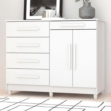 Imagem de Cômoda Jasper 2 Portas 5 Gavetas Branco - Panorama Móveis