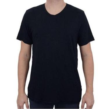 Imagem de Camiseta Masculina Fico Viscose Gola V Preta - 00836-Masculino