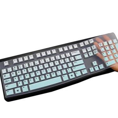 Imagem de MUBUY Capa protetora de teclado para teclado Logitech MK120 K120 com fio, capa protetora de teclado layout dos EUA (não serve para outros modelos de teclados) - Verde Mint
