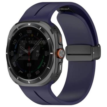 Imagem de Pulseira Silicone Fecho Magnetico LTimports, compativel com Galaxy Watch Ultra 47mm Sm-L705 e Sm-L705F (LT-Azul-marinho)