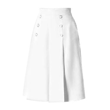 Imagem de Calças femininas Cropped Culottes Versatile Knee Length para presente