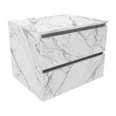 Imagem de Gabinete Banheiro 2 Gavetas 60cm Suspenso Multimóveis CR10087 Mármore 