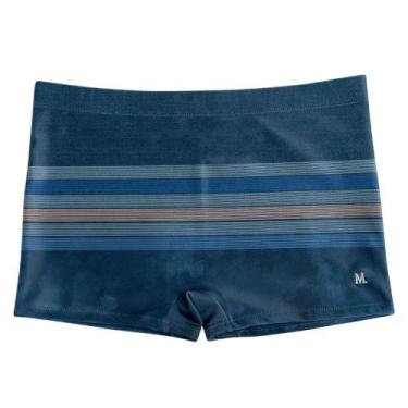 Imagem de Sunga Boxer Box Masculina Mash Estampa Listrada Para Piscina Praia, Az