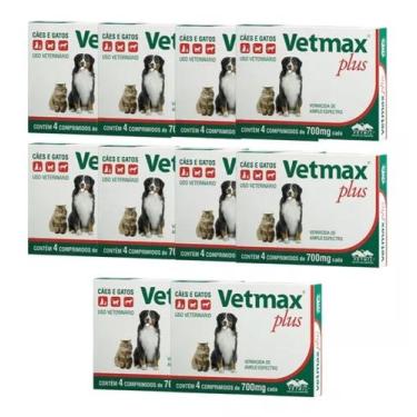Imagem de 10 caixas de Vetmax Vermífugo Cães E Gatos 4 Comprimidos Vetnil - vetn
