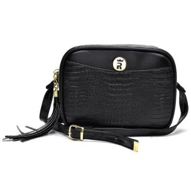 Imagem de Bolsa Feminina Pequena Transversal Quadrada Dia a Dia Preto - Rubim Ca