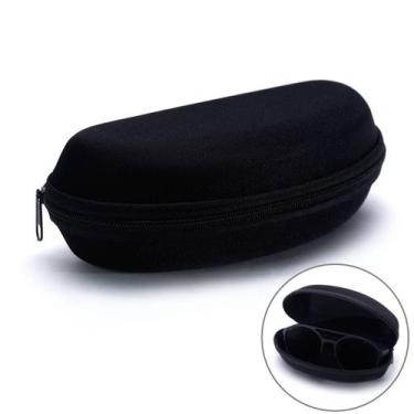 Imagem de Kit 30 Estojo Óculos De Sol C/ Zíper Case Preto Curvado Atacado Otica 