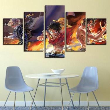 Imagem de Quadros One Piece 5 Peças Para Sala Decorativo Animes - KYME