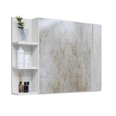 Imagem de Espelheira Suspensa Para Banheiro / Armario Closet Com Porta e Nichos 