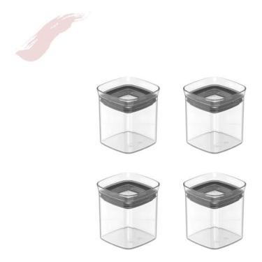 Imagem de Kit Com 4 Un. Porta Temperos Hermético Ou Block 150 Ml, Natural