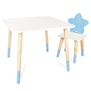 Imagem de Kit Mesa e Cadeira Infantil Estrela - Eita Casa Perfeita, Azul claro
