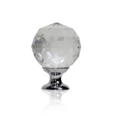 Imagem de Puxador Bola Cristal Cromado 30 Mm Mk - Mark, Bola Cristal, Zinco e Cr