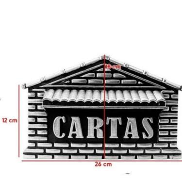 Imagem de Caixa Correio Alumínio P/ Portão Ou Muros Casinha prata - Funditex