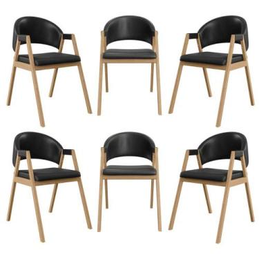Imagem de Kit 6 Cadeiras Suellen Luxo Reforçada Mesa de Jantar material sintétic