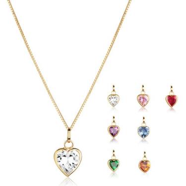 Imagem de Corrente Veneziana + Pingente Ponto de Luz Coração 6mm Ouro 18k - AGAP