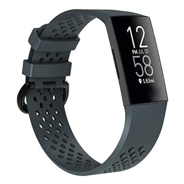 Imagem de Pulseiras de substituição compatíveis com Fitbit Charge 4/Fitbit Charge 3 para mulheres e homens, pulseiras esportivas de silicone para fitness para mulheres e homens, pequenas e grandes