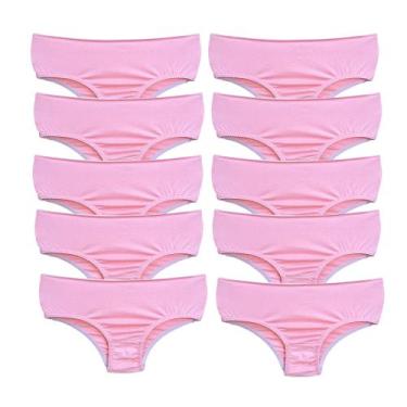 Imagem de Kit 10 Calcinhas Infantil Criança Algodão Cotton Kids - Try Basics, P,