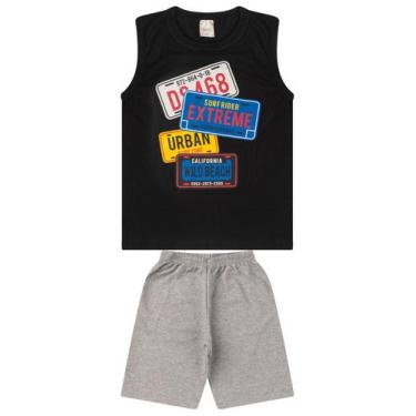 Imagem de Conjunto Infantil Juvenil Menino Verão Camiseta Regata em Meia Malha e