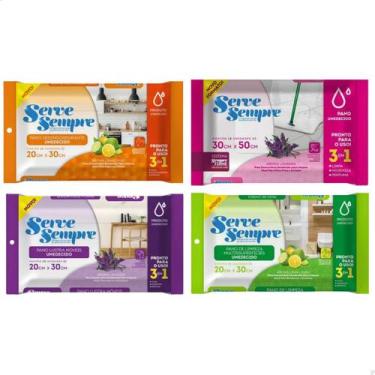 Imagem de Pano Descartável Chão Móveis Desengordurante Multisuperfícies Prático 