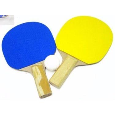 Imagem de Kit Ping Pong 2 Raquetes 1 Bola Cores Variadas  0804 - Acate