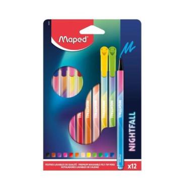 Imagem de Caneta Hidrografica Nightfall Media Estojo Com 12 Cores - Maped