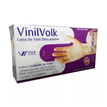 Imagem de Luva de Vinil Descartável Sem Amido M 100 Unidades - Volk
