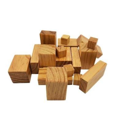 Imagem de Bloco de montar infantil educativo estojo complexo madeira - Shoppingn