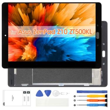 Imagem de Substituição de tela para Asus ZenPad Z10 ZT500KL P001, painel de tela sensível ao toque digitalizador LCD para Asus ZenPad Z500KL conjunto completo com kits de reparo (preto, 24.6 cm)