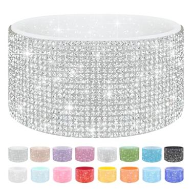 Imagem de WORBSS Bota de silicone com glitter diamante para copo Stanley H2.0 567.0-850.5 g Acessórios para garrafas de água com base cilíndrica trapezoidal de 7 a 7,4 cm inferior antiderrapante capa protetora