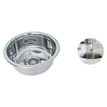 Imagem de Cuba Inox Tecnocuba Redonda 30x15 cm aço inox 430 Acabamento Polido