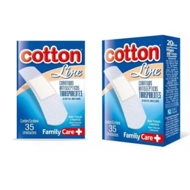 Imagem de Curativos Antisséptico Flexível Adesivo Cotton Line 35 Unidades Transp