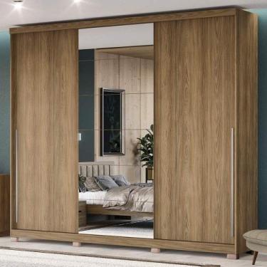 Imagem de Guarda Roupa Casal 3 Portas e 4 Gavetas B573 Kappesberg, Nogueira