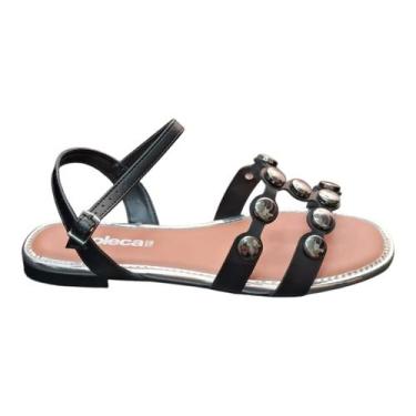 Imagem de Sandália Feminina Rasteira Moleca Napa Turim Preto, Preto, 38