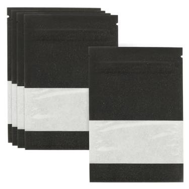 Imagem de PATIKIL Envelopes de sementes, pacote com 200 pacotes de papel kraft resseláveis de 8,88 cm x 7,6 cm, envelope pequeno para moedas com janela transparente, zíper para armazenamento de sementes de