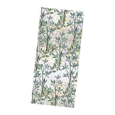 Imagem de IEUDNS Janela da janela Janela se apega a um isolamento térmico decorativo Adesivo de vidro de vidro folhas verdes para o escritório da casa de fazenda em