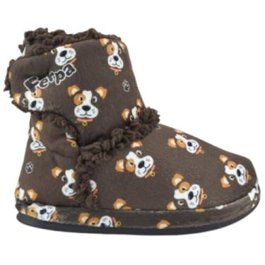 Imagem de Pantufa Infantil Pelúcia Forrada Sapatinho Quente Botinha Menina Menino Feminina Masculina (CACHORRO, BR, Criança de 1 a 3 anos, Faixa Numérico, 23, 24)