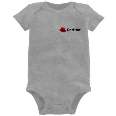 Imagem de Body Bebê Red Hat Linux - Foca na Moda, Cinza, M