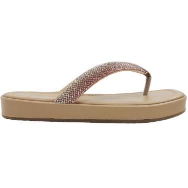Imagem de Tamanco Dedo Feminino Casual Dia a Dia FlatForm com Strass Via Marte 178-001