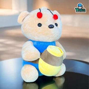 Imagem de Ursinho Abelha Pelúcia com Zíper Lavagem Antialérgico e Fofo - Toy Kin