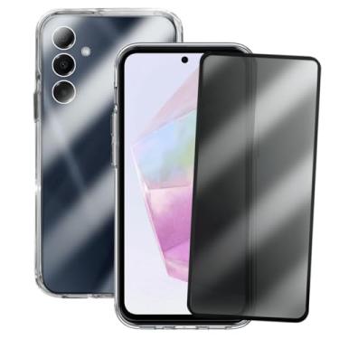 Imagem de Kit Proteção Compatível Samsung Galaxy A35 Capinha Transparente Space + Película 3D Privacidade Anti Espião