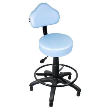 Imagem de Cadeira Mocho Azul Claro Caixa Com Aro Com Sapata - ULTRA Móveis - Ult