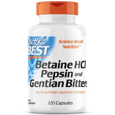 Imagem de Betaína hcl 650mg Pepsina Genciana 120 Cap Now Doctor's Best