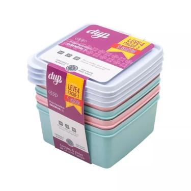 Imagem de Conjunto de Potes Herméticos Essenciais Quadrados 1L Leve 4 Pague 3 - Dup