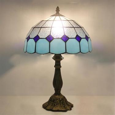 Imagem de Lâmpada de mesa vintage americana LED Luxo Criatividade Sala de estar Estudo Quarto Lâmpada de cabeceira Villa Hotel Cor Vidro Mesa Luz (Estilo 15)
