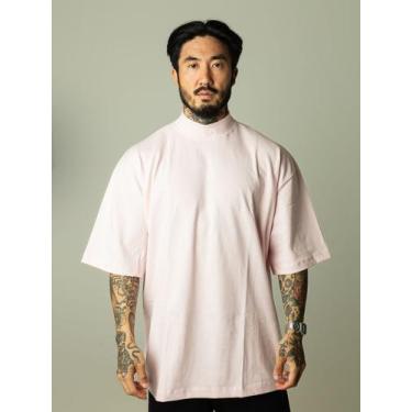 Imagem de Camiseta Oversized Gola Alta Details - Thpe Store, GG, Rosa bebê