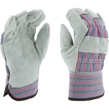 Imagem de West Chester 548 Luvas de couro bovino divididas econômicas – [Pacote com 12] 2GG, luvas de couro com punho emborrachado, polegar de asa