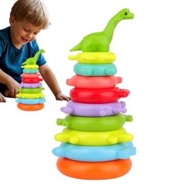 Imagem de Crianças tocam brinquedos de empilhamento, Kids empilhando brinquedos - Anel de empilhamento sensorial - Toy de pilha de aprendizagem pré -escolar para escolas de viagem para escolas de viagem Jardim
