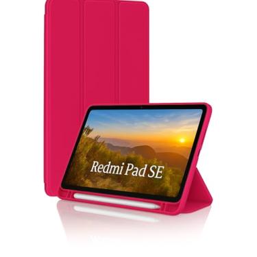 Imagem de Capa Case PREMIUM para Redmi Pad SE 11" com Compartimento para Pencil Anti-impacto Tampa Magnética (Rosa Pink)