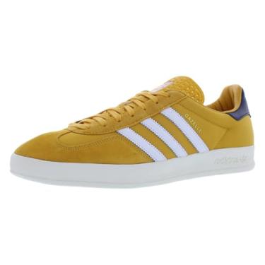 Imagem de Adidas Originals Gazelle Tênis masculino para uso interno, Amarelo/branco-nuvem/azul-escuro e amarelo, 42