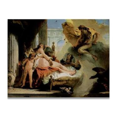 Imagem de Júpiter e Danae Giovanni Battista Tiepolo Impressão em tela – Obra-prima rococó barroca, pintura escolar de Veneza, pintura a óleo decorativa para galeria doméstica 60 x 78 cm