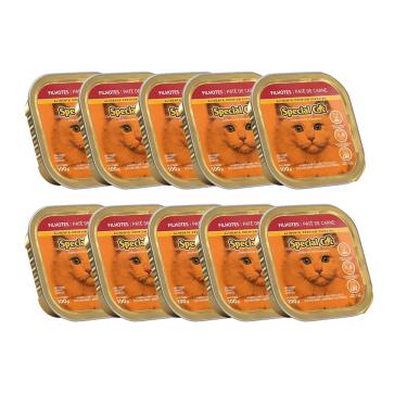 Imagem de Kit 10 Racao Special Car Pate Gatos Filhotes Carne - 100g